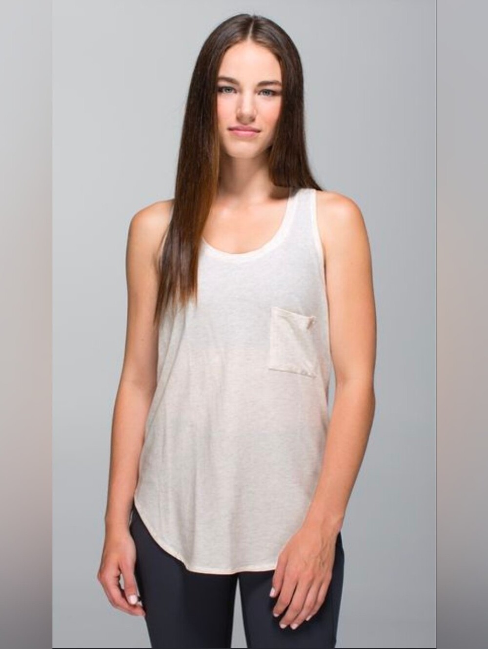 Lululemon Yogi Racerback Tank Cream Grey No Size Tag Size Small